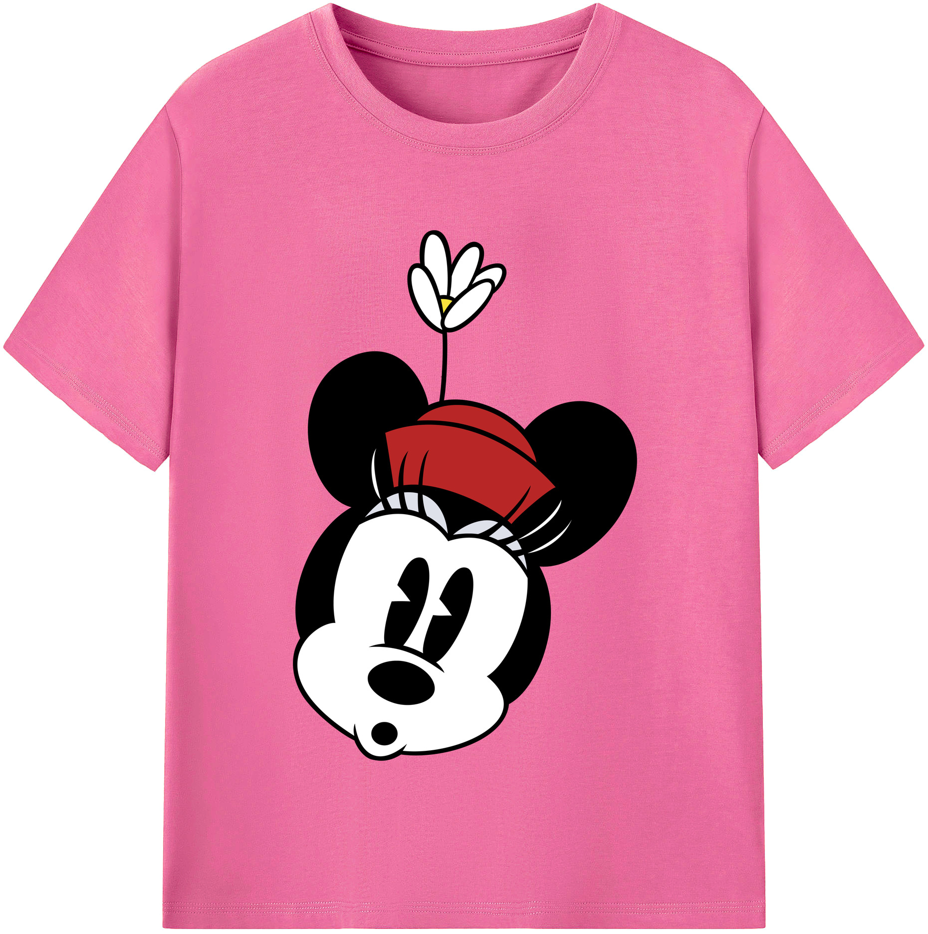 （画像用） ミッキーマウス Mickey Mouse レディースカジュアルプリントTシャツ（綿100％）
